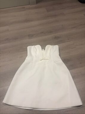 Meshki White Strapless Mini Dress with Bow